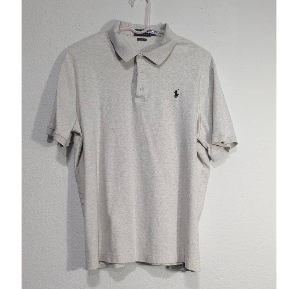 Polo Ralph Lauren Golf L Mens Grey Heather Short Sleeve Polo Shirt Slim Fit - Picture 2 of 7